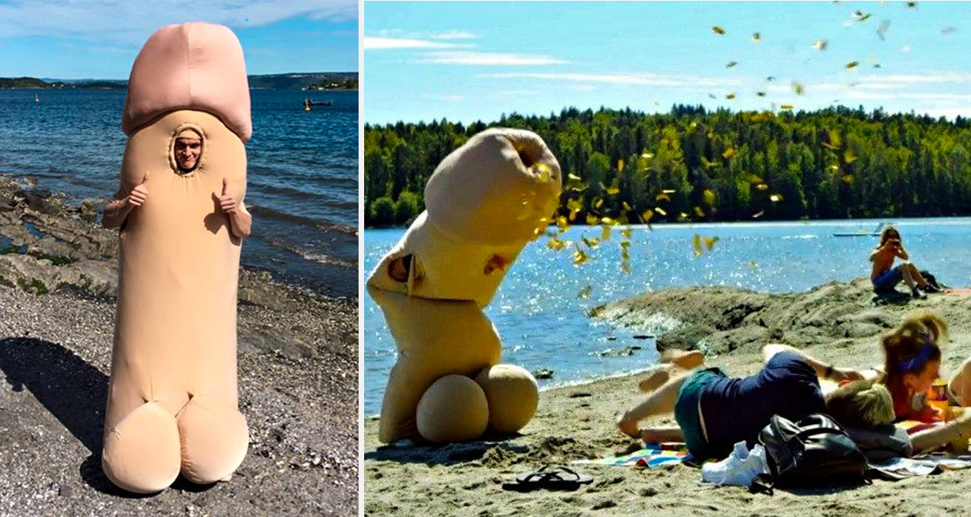 Norway is getting a man in a penis suit to fake ejaculate on people for  sexual health