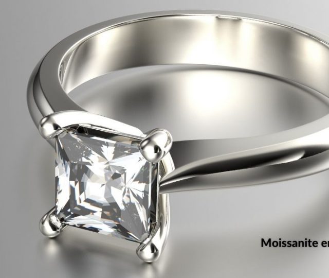 Moissanite engagement ring